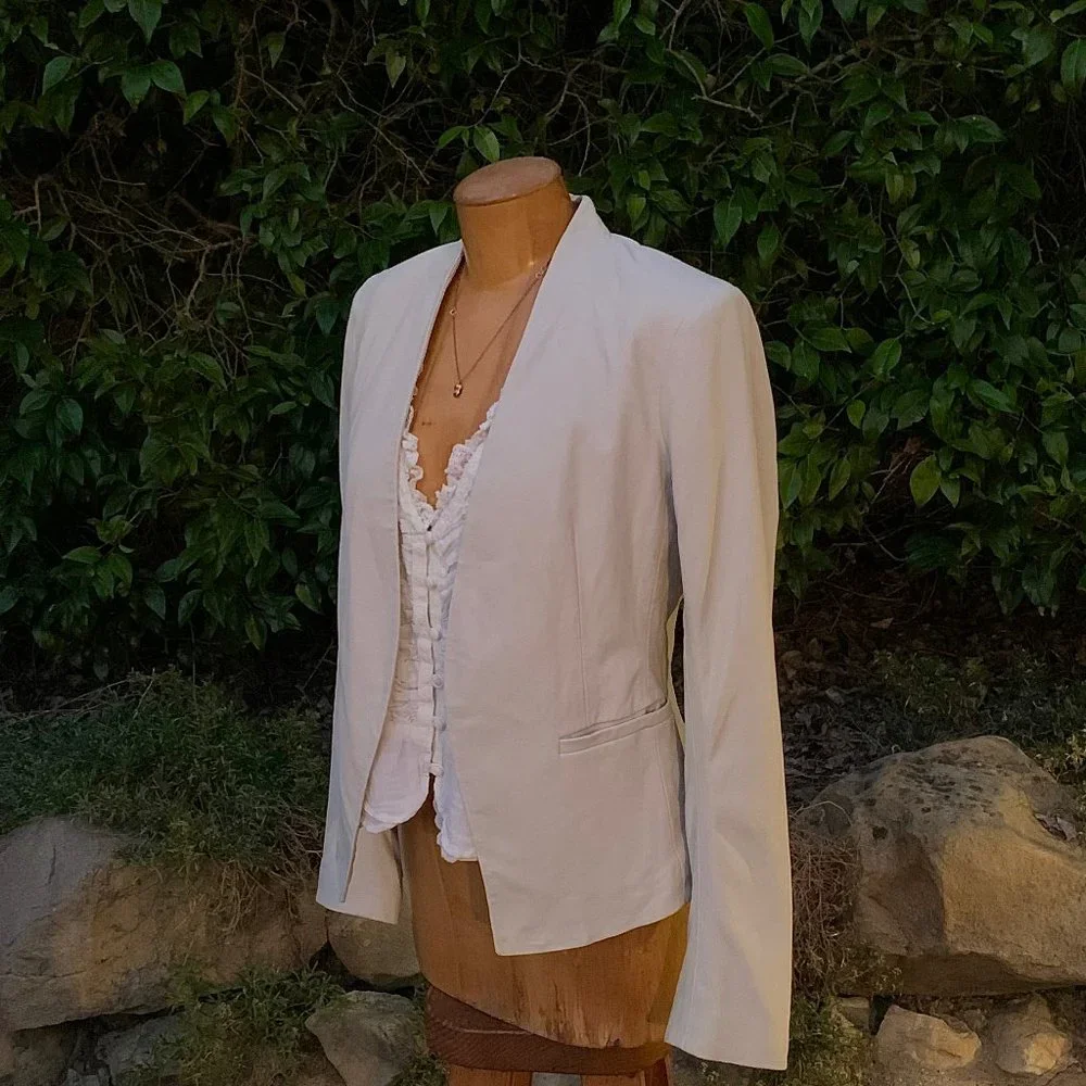 Theory butter soft leather blazer jacket winter/summer white - Picture 6 of 10